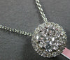 ESTATE .54CT DIAMOND 14KT WHITE GOLD CLASSIC ROUND CLUSTER HALO FLOATING PENDANT