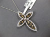 ESTATE 1.06CT DIAMOND 14KT TWO TONE GOLD 3D OPEN FILIGREE CROSS FLOATING PENDANT