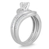1.38CT DIAMOND 14KT WHITE GOLD 3D ROUND CRISS CROSS ENGAGEMENT WEDDING RING SET