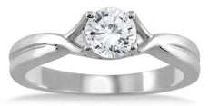 .50CT DIAMOND 14K WHITE GOLD 3D CLASSIC ROUND SOLITAIRE INFINITY ENGAGEMENT RING