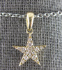 ESTATE .15CT DIAMOND 14KT YELLOW GOLD 3D CLASSIC STAR LOVE FLOATING PENDANT