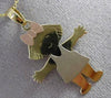 ESTATE 14KT YELLOW & ROSE GOLD HAPPY GIRL ENGRAVABLE PENDANT & CHAIN #24249