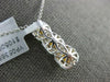 ESTATE 1.68CT WHITE & FANCY YELLOW DIAMOND 18KT 2 TONE GOLD HALO 3 STONE PENDANT