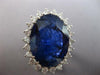 CERTIFIED LARGE 22.6CT DIAMOND & AAA CEYLON SAPPHIRE PLATINUM 3D ENGAGEMENT RING