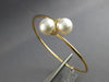 ESTATE .20CT DIAMOND & AAA SOUTH SEA PEARL 18KT YELLOW GOLD LOVE BANGLE BRACELET