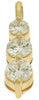.75CT DIAMOND 14KT YELLOW GOLD PAST PRESENT FUTURE JOURNEY 3 STONE LOVE PENDANT