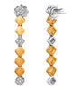 ESTATE .26CT DIAMOND 18KT TWO TONE GOLD 3D CLUSTER GEOMETRICAL HANGING EARRINGS