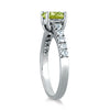 ESTATE 1.23CT DIAMOND & AAA PERIDOT 14KT WHITE GOLD 3D OVAL & ROUND FUN RING