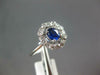 ANTIQUE .52CT DIAMOND & AAA SAPPHIRE 18K WHITE GOLD OVAL & ROUND FLOWER FUN RING