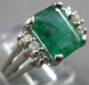 ESTATE 2.80CT DIAMOND & AAA EMERALD 14KT WHITE GOLD SQUARE FRIENDSHIP LOVE RING