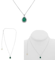 1.02CT DIAMOND & AAA RUBY 18KT TWO TONE GOLD 3D ROUND & PEAR SHAPE LOVE NECKLACE