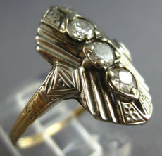 ANTIQUE LARGE .30CT OLD MINE DIAMOND 14KT WHITE GOLD 3D ANNIVERSARY RING #27753
