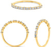 .24CT DIAMOND 14KT YELLOW GOLD 3D ROUND & BAGUETTE SHARED PRONG ANNIVERSARY RING