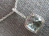 1.56CT DIAMOND & AAA GREEN AMETHYST 14K WHITE GOLD CUSHION HALO FLOATING PENDANT