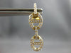 ESTATE .68CT DIAMOND 18KT YELLOW GOLD 3D DOUBLE LOVE KNOT FUN HANGING EARRINGS