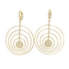 LARGE 1.01CT DIAMOND 18K YELLOW GOLD MULTI CIRCULAR BY THE YARD HANGING EARRINGS