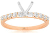 .35CT DIAMOND 14KT WHITE & ROSE GOLD 10 STONE 4 PRONG SEMI MOUNT ENGAGEMENT RING