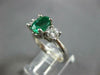 1.69CT DIAMOND & AAA EMERALD 14KT WHITE GOLD OVAL & ROUND ENGAGEMENT RING #27583