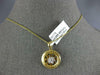 .19CT DIAMOND 18KT 2 TONE GOLD CIRCLE OF LIFE MATTE AND SHINY FLOWER FUN PENDANT