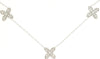 ESTATE .80CT DIAMOND 14K WHITE GOLD 3D 4 LEAF CLOVER FLOWER BY THE YARD NECKLACE