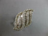 ESTATE LARGE 2.0CT DIAMOND 14K WHITE GOLD ROUND & BAGUETTE DOUBLE LEAF LOVE RING