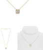 .51CT DIAMOND 14KT WHITE GOLD ROUND & BAGUETTE CLUSTER INVISIBLE SQUARE NECKLACE