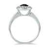 .69CT WHITE & BLACK DIAMOND 14KT WHITE GOLD CLASSIC ROUND HALO ENGAGEMENT RING