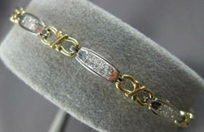 1.10CT DIAMOND 14KT 2 TONE GOLD PRINCESS 2 ROW INVISIBLE TENNIS BRACELET #27312