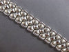 ESTATE WIDE AND LONG 14KT WHITE GOLD 3D MATTE AND SHINY LOVE BRACELET