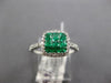 .84CT DIAMOND & AAA EMERALD 18KT WHITE GOLD 3D ROUND & PRINCESS SQUARE FUN RING