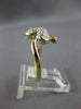 ESTATE .10CT DIAMOND 14KT 2 TONE GOLD DOUBLE HEART CRISS CROSS LOVE RING #27301