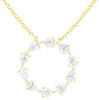 .92CT DIAMOND 14KT YELLOW GOLD PEAR SHAPE SHARED PRONG CIRCLE OF LIFE NECKLACE