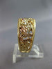 LARGE .02CT AAA RUBY 14K TRI COLOR GOLD FLORAL ELEPHANT OWL HORSESHOE RING 27488
