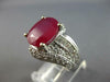 ESTATE LARGE 5.41CT DIAMOND & AAA RUBY 14KT WHITE GOLD 3D ENGAGEMENT RING #27628