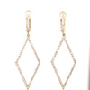 ESTATE 1.8CT DIAMOND 18K YELLOW GOLD 3D GEOMETRICAL FUN CLIP ON HANGING EARRINGS