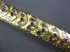 ANTIQUE LARGE .70CT AAA RUBY 14KT YELLOW GOLD HANDCRAFTED FILIGREE CUFF BRACELET