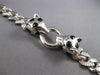 .82CT DIAMOND AAA SAPPHIRE & BLACK ENAMEL 14KT WHITE GOLD PANTHER CUBAN BRACELET