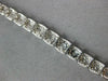 ESTATE 1.28CT DIAMOND 18K WHITE GOLD CLUSTER ROUND SQUARE SEMI ETERNITY BRACELET