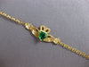 ESTATE .60CT AAA EMERALD 14KT YELLOW GOLD 3D HEART SHAPE CLADDAGH LUCKY BRACELET