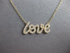 ESTATE .30CT DIAMOND 14KT YELLOW GOLD 3D CLASSIC ROUND SCRIPT LOVE NECKLACE
