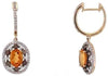2.41CT WHITE & CHOCOLATE FANCY DIAMOND & AAA CITRNE 14KT YELLOW GOLD 3D EARRINGS