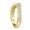 1.0CT DIAMOND 14KT YELLOW GOLD 3D ROUND CHANNEL V SHAPE WEDDING ANNIVERSARY RING