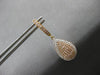 LARGE .96CT WIHTE & PINK DIAMOND 18KT WHITE & ROSE GOLD PAVE TEAR DROP EARRINGS