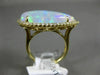 ESTATE EXTRA LARGE 8.13CT DIAMOND & AAA OPAL 14KT YELLOW GOLD CLASSIC HALO RING