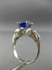 ESTATE 2.87CT DIAMOND & AAA TANZANITE 14KT WHITE GOLD OVAL ENGAGEMENT RING #2933