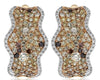 LARGE 2.37CT MULTI COLOR DIAMOND 18KT ROSE GOLD PAVE BUTTERFLY CLIP ON EARRINGS
