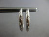 ESTATE .18CT DIAMOND 14K WHITE GOLD 3D CLASSIC ETOILE OVAL HOOP HANGING EARRINGS