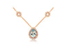 .93CT DIAMOND & AAA AQUAMARINE 14K ROSE GOLD CIRCLE OF LIFE BY THE YARD NECKLACE
