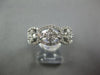 ESTATE 1.0CT DIAMOND 14K WHITE GOLD 3D FLOWER HALO PAST PRESENT FUTURE LOVE RING