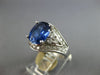 LARGE 4.26CT DIAMOND & AAA TANZANITE 14K WHITE GOLD OVAL & ROUND ENGAGEMENT RING
